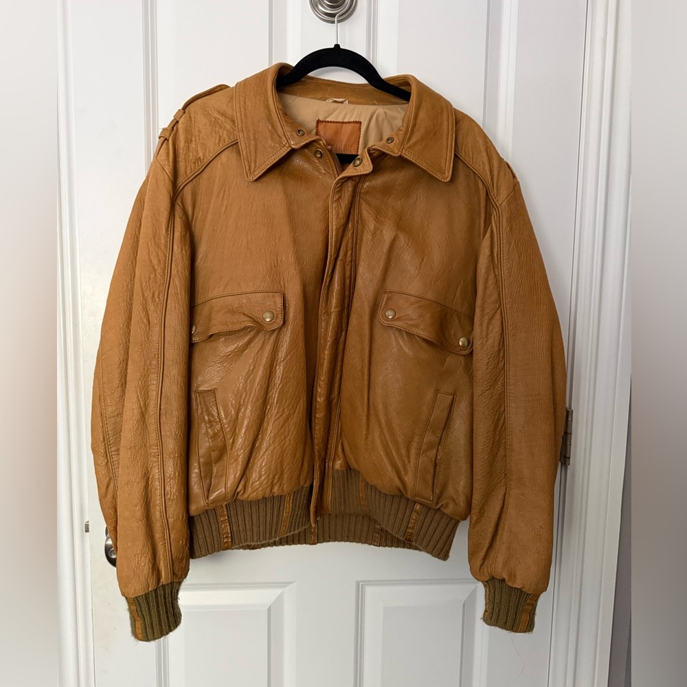 Bill Blass | Vintage Men’s Leather Jacket w. Zipper